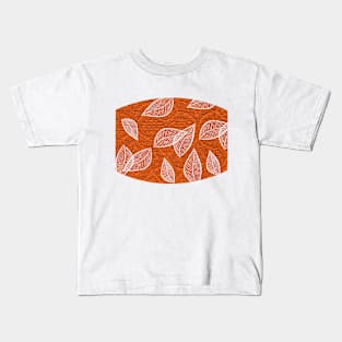 Retro Orange Leaves Kids T-Shirt